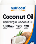 Nutricost Coconut Oil Softgels (1000mg) 120 Softgels - Extra Virgin Coconut Oil - Gluten Free and Non-GMO