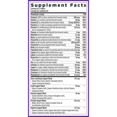New Chapter Men's Multivitamin Advanced Formula for Stress Brain Immune Heart & Energy Support 120 Tablet s