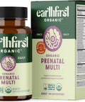 Earthfirst Organic Prenatal Once Daily Multivitamin For Women For Conception Pregnancy Postpartum & Breastfeeding Folate Iron & Organic Whole Food Blend Vegan 30 Count