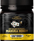 FREZZOR Premium New Zealand Raw Multifloral Manuka Honey with UAF1000+ Super Antioxidant, 230% More Bioactive, Best Support for Everyday Wellness, Antioxidant Superfood, 1 Jar (8.8oz/250g)