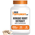 BulkSupplements Konjac Root Extract Capsules - Glucomannan Capsules, Soluble Fiber Supplement - Vegetarian, - 2000mg - 1-Month Supply (120 Veg Capsules)