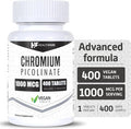 Healthfare Chromium Picolinate 1000Mcg | 400 Tablets | Support Carbohydrate Breakdown & Metabolism | Non-Gmo And Gluten-Free By