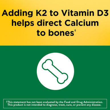 Nature Made Vitamin D3 K2 5000 Iu (125 Mcg) Vitamin D Dietary Supplement For Bone Teeth Muscle And Immune Health Support 30 Softgels 30 Day Supply