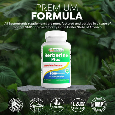 Best Naturals Berberine Plus 1000 mg/Serving 120 Capsules (120 Count (Pack of 2))