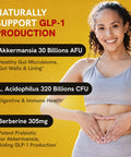 Akkermansia Probiotic 320 Billion Cfu Glp-1 Probiotic And Prebiotic Akkermansia Muciniphila Probiotics For Women Digestive Health Inulin Prebiotic Fiber Capsules Astaxanthin & Berberine 120 Count