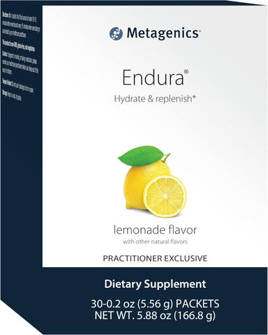Metagenics Endura - Electrolyte Balance Supplement Powder - Hydrating Packets - with Ascorbic Acid & Calcium - Non-GMO Gluten- & Vegetarian - Lemonade Flavor - 30 Packets (0.2 oz Each)
