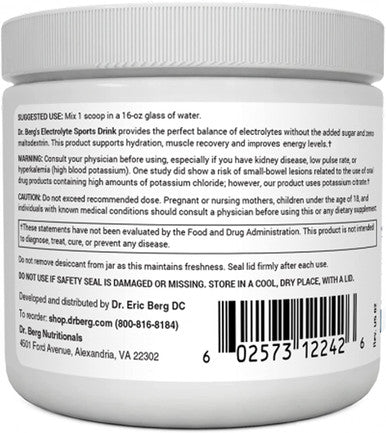 Dr. Berg's Electrolyte Sports Drink Raspberry Lemon Flavor