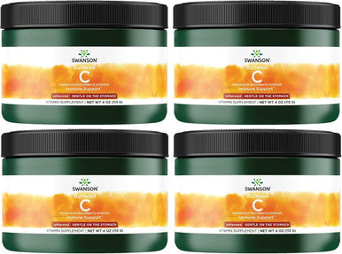 Swanson Buffered Magnesium Ascorbate Vitamin C Powder 4 Ounce (113 g) Pwdr (4 Pack)