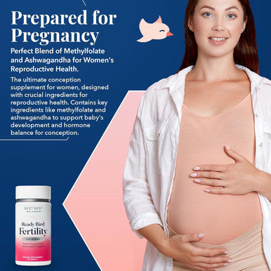 Best Nest Wellness Fertility Supplements for Women Vegan Prenatal Vitamins for Women Methylfolate Ashwagandha Whole Food Blend Conception Supplements & Pre Natal Multivitamin Formula 30Ct