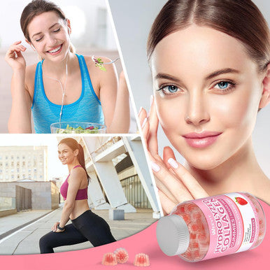 Sugar-Collagen Gummies For Women, Hydrolyzed Collagen Peptides Gummies With Biotin, Collagen Supplements Gummy With Vitamin B12, C, D, Zinc For Hair Skin Nail