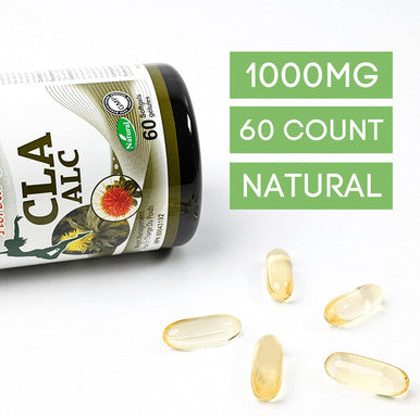 HerbalSlim CLA 1000mg, 60 Softgel, Safflower Oil Supplement, Conjugated Linoleic Acid, Weight Loss & Muscle Support, Product of Canada