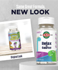 KAL Relax-a-Saurus, Stress Support Supplement for Kids, L-Theanine for Children with Herbal Stress Relief & Relaxation & Blend, Delicious Natural Grape Flavor, 60-Day , 30 Chewables