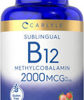 Carlyle Vitamin B-12 | 2000mcg | 240 Fast Dissolve Tablets | Methylcobalamin | Natural Berry Flavor | Vegetarian Non-GMO & Gluten Sublingual Supplement