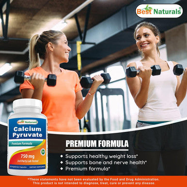 Best Naturals Calcium Pyruvate 750 mg 120 Capsules by (Pack of 2)