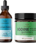 HERBAMAMA Lemon Balm and Iodine Kit Bundle of Lemon Balm Tincture and Potassium Iodine Gummies Vegan NonGMO Alcohol and GelatinFree 2 Pack 4 fl oz