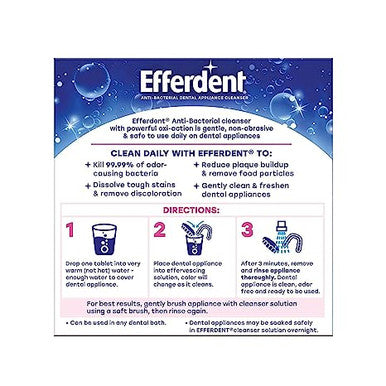 Efferdent Anti-Bacterial Denture 44 Tabs By Efferdent