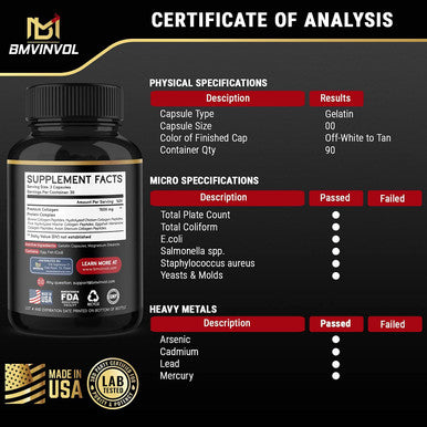 Collagen Capsules Type I II III V X 90 Collagen Pills Manufactured in USA Supports Healthy Joints Skin Care Hair Growth Nails Collagen Supplements for Women Men