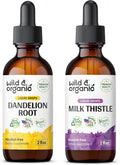 Wild & Organic Dandelion Tincture 2 Fl Oz & Milk Thistle Tincture 2 Fl Oz