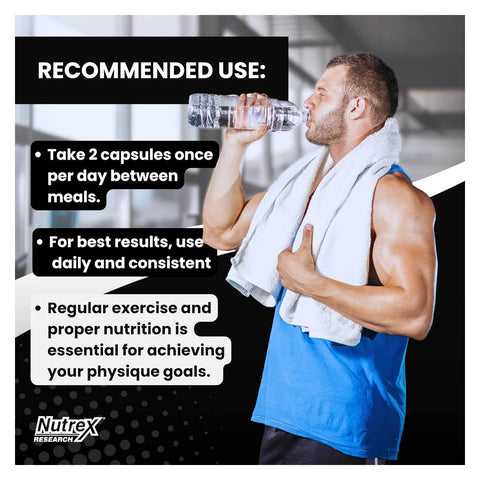 Nutrex Research T-Up Booster Muscle Growth Supplements For Men Increase T Levels Strength Stamina Support Fitness Workout Muscle Recovery Energy Capsules 60 Count