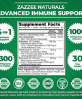 Zazzee Advanced Immune Support, 1300 Mg Per Tablet, 30 Vegan Tablets, 30 Day Supply, 1000 Mg Vitamin C, 1000 Mg Echinacea, 1000