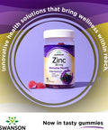 Swanson Zinc Gummies - 60 Elderberry Gummies - Vitamin Supplement for Antioxidant Activity and Immune Support