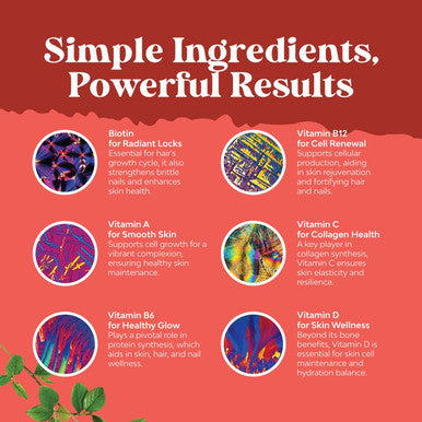 Natures Craft Natural Biotin Gummies for Hair Growth - Biotin Vitamins Hair Skin and Nails Gummies for Women and Men - Biotin Hair Growth Vitamins for Women with Pantothenic Acid and Biotin Hair Gummies