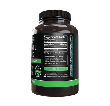 PURE ORIGINAL INGREDIENTS Fennel Seed (365 Capsules), No Magnesium Or Rice Fillers, Always Pure, Lab Verified