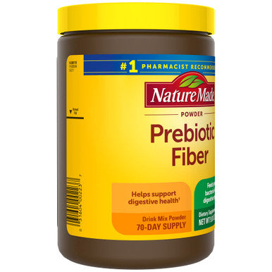 Nature Made Prebiotic Fiber Powder Taste Free & Sugar Free Prebiotic Fiber Drink Mix For Digestive System Support 9.87 Oz 70 Day Supply