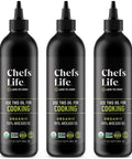 Chefs Life Organic Avocado Oil - Organic Avocado Oil For Cooking, Avocado Oil Organic for Dressing, Dipping, Drizzle, 100% Pure, Single Origin, Non GMO - 16.9 Fl Oz Squeezable Bottle (3 Pack)