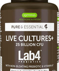 Live Cultures+ Probiotic Complex With Prebiotics For Gut Health, Lactobacillus Acidophilus & Bifidobacterium, 25 Billion Cfu, Vegan, Bloating Relief, 30 Capsules, By Igennus