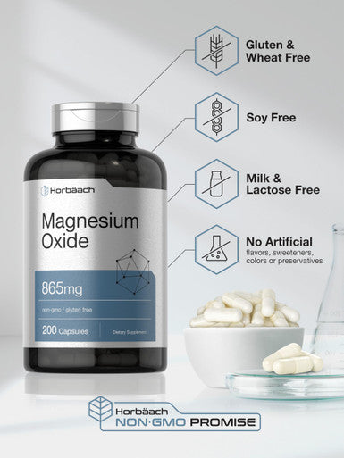 Horbaach Magnesium Oxide 200 Capsules 865 Mg