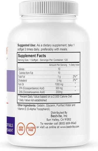 Bestvite Super Omega-3 1000mg (120 Softgels)