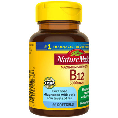 Nature Made Maximum Strength Vitamin B12 5000 Mcg Softgels 60 Count