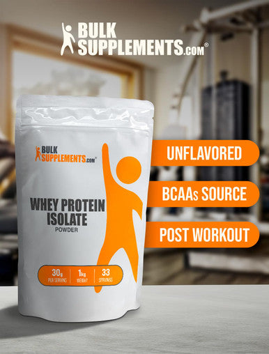 Bulksupplements.Com Whey Protein Isolate Powder - Unflavored Protein Powder, Whey Isolate Protein Powder - Whey Protein Powder, Gluten Free, 30G Per Serving, 1Kg (2.2 Lbs) (Pack Of 1)