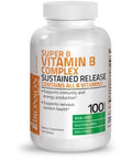 BRONSON Vitamin B Complex Sustained Release - 100 Tablets - Contains All B Vitamins 100