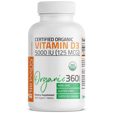Bronson Vitamin D3 USDA Certified Organic - 5,000 IU 360 Count