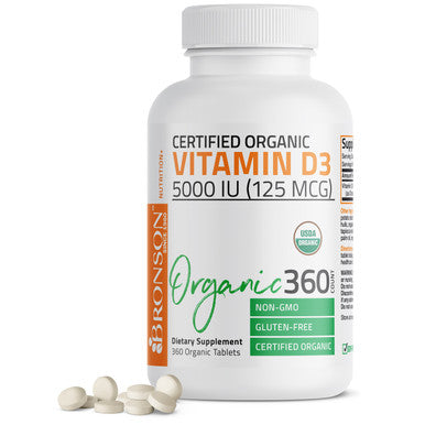 Bronson Vitamin D3 USDA Certified Organic - 5,000 IU 360 Count