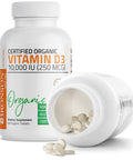 Bronson Vitamin D3 High Dose USDA Certified Organic - 10,000 IU 90 Organic Tablets