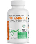 Bronson Vitamin D3 High Dose USDA Certified Organic - 10,000 IU 180 Organic Tablets