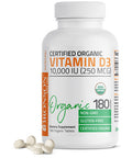 Bronson Vitamin D3 High Dose USDA Certified Organic - 10,000 IU 180 Organic Tablets