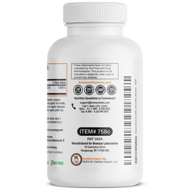 Bronson Vitamin D3 High Dose USDA Certified Organic - 10,000 IU 360 Organic Tablets
