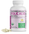 Bronson Folic Acid (Folate) Vegetarian USDA Certified Organic - 800 mcg 180 Count