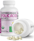 Bronson Folic Acid (Folate) Vegetarian USDA Certified Organic - 800 mcg 180 Count