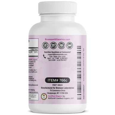 Bronson Folic Acid (Folate) Vegetarian USDA Certified Organic - 800 mcg 360 Count