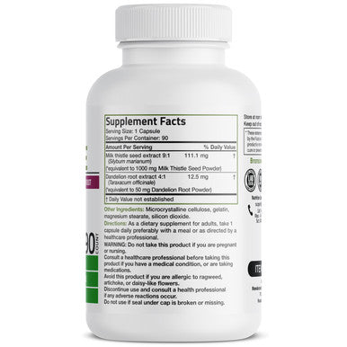 Bronson Milk Thistle Seed - 1,000 mg 90 Count