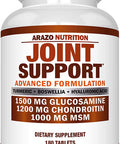 Glucosamine Chondroitin Turmeric Msm Boswellia Joint Support Supplement for Relief 180 Tablets Arazo Nutrition
