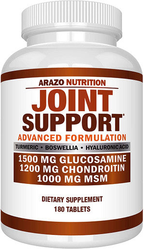Glucosamine Chondroitin Turmeric Msm Boswellia Joint Support Supplement for Relief 180 Tablets Arazo Nutrition