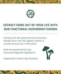 Life Cykel 100% Natural Lions Mane Mushroom with Australian Wild Harvested Kakadu Plum