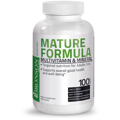 Bronson Mature Formula Once Daily Multivitamin & Mineral for Adults Over 50 100 Count