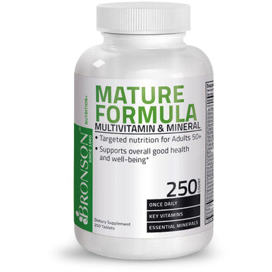 Bronson Mature Formula Once Daily Multivitamin & Mineral for Adults Over 50 250 Count